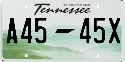 TN license plate A4545X