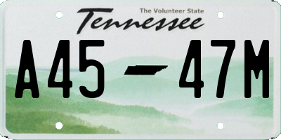 TN license plate A4547M