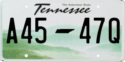 TN license plate A4547Q