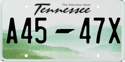 TN license plate A4547X