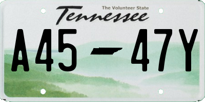 TN license plate A4547Y