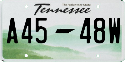 TN license plate A4548W