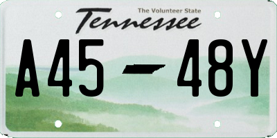 TN license plate A4548Y