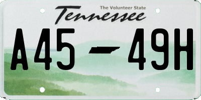 TN license plate A4549H