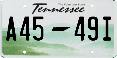 TN license plate A4549I