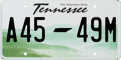 TN license plate A4549M