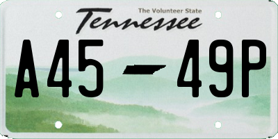 TN license plate A4549P