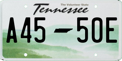 TN license plate A4550E