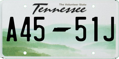 TN license plate A4551J