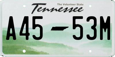 TN license plate A4553M