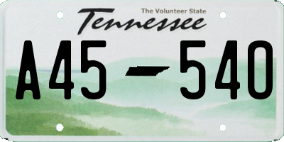 TN license plate A4554O