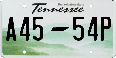 TN license plate A4554P