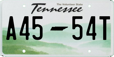 TN license plate A4554T