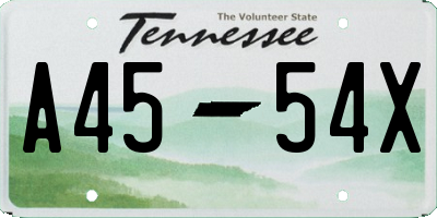 TN license plate A4554X