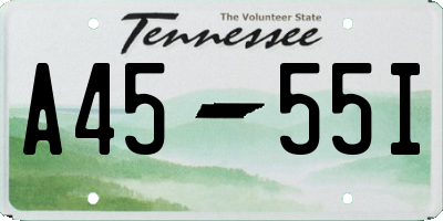 TN license plate A4555I