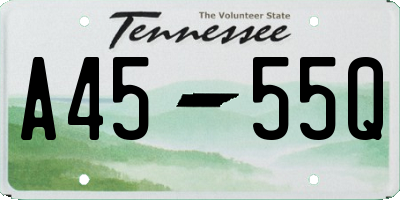 TN license plate A4555Q