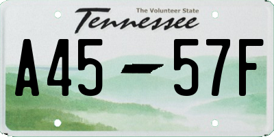TN license plate A4557F