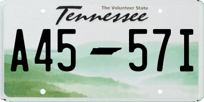 TN license plate A4557I