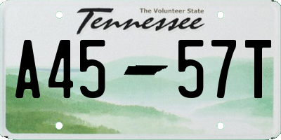 TN license plate A4557T