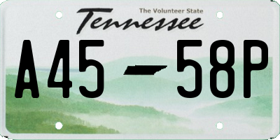 TN license plate A4558P