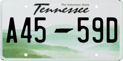 TN license plate A4559D