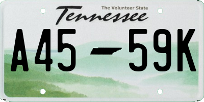 TN license plate A4559K