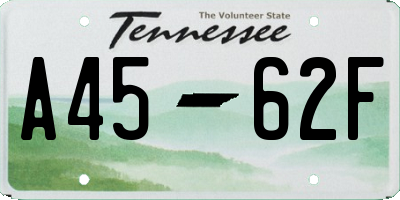 TN license plate A4562F