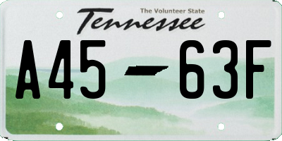 TN license plate A4563F
