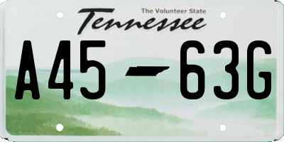 TN license plate A4563G