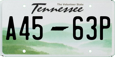 TN license plate A4563P