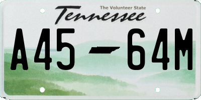 TN license plate A4564M
