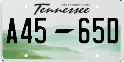 TN license plate A4565D