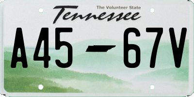 TN license plate A4567V