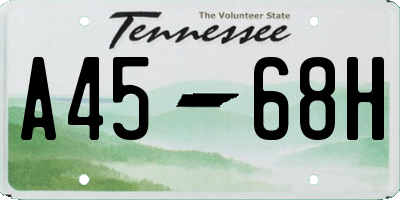 TN license plate A4568H