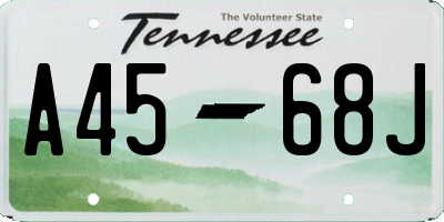 TN license plate A4568J