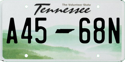 TN license plate A4568N