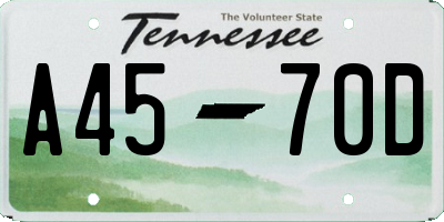 TN license plate A4570D