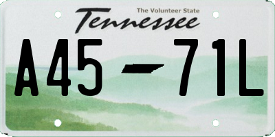 TN license plate A4571L