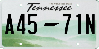 TN license plate A4571N