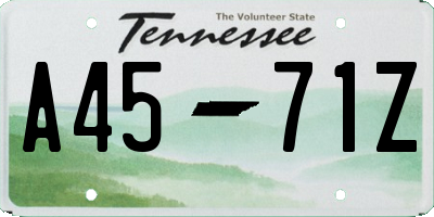 TN license plate A4571Z