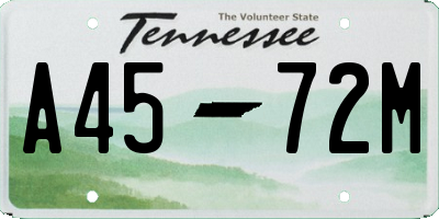 TN license plate A4572M