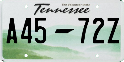 TN license plate A4572Z