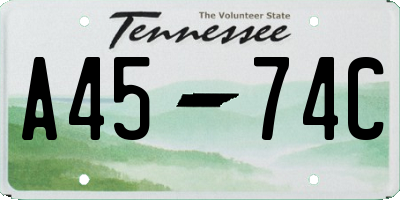 TN license plate A4574C