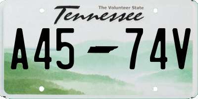 TN license plate A4574V