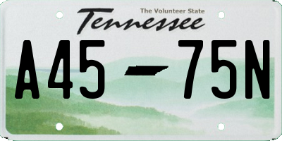 TN license plate A4575N