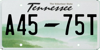 TN license plate A4575T