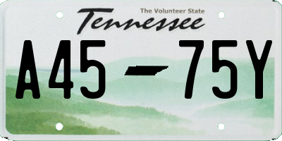 TN license plate A4575Y