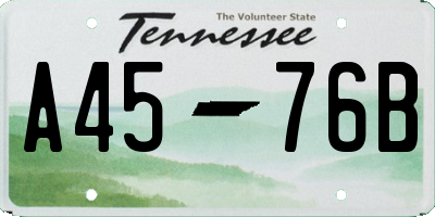 TN license plate A4576B