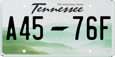 TN license plate A4576F