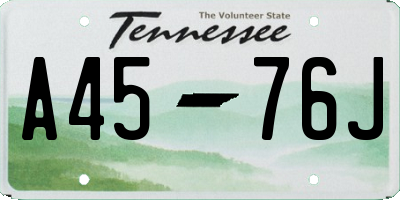 TN license plate A4576J